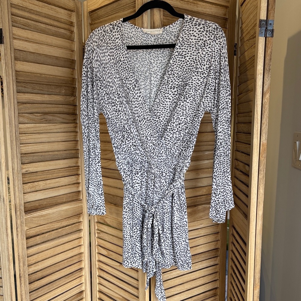 Lovestitch Gray Animal Print Shorts Romper